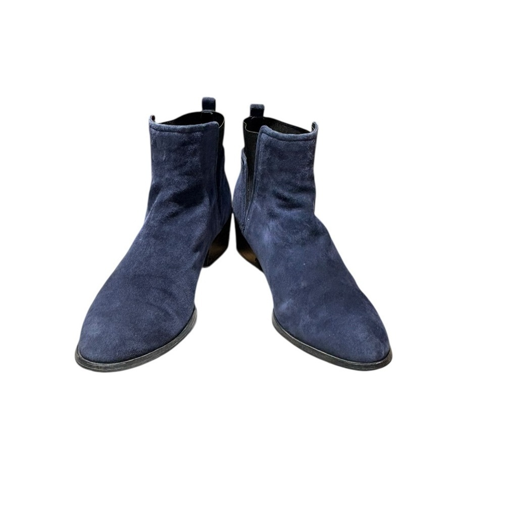 Kenneth Cole Women's Chelsea Navy Suede Pull on Ankle Boots Size 7.5